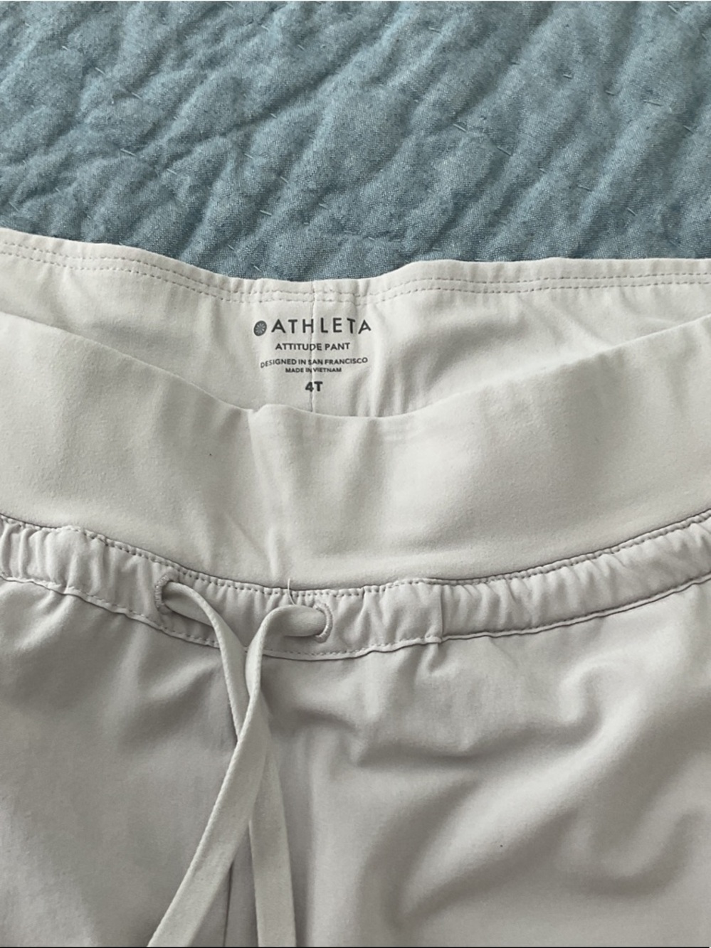 Athleta Light Gray Attitude Pant - Elastic Drawstring Waist